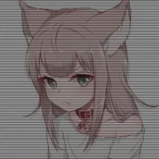 😡 Anime, Katzenmädchen, Manga, Süß, Ohren, Kawaii telegram sticker