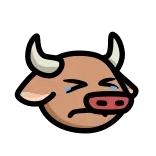 😂 vaca, llorando, triste, animal, emoji, dibujo animado, ganado telegram sticker