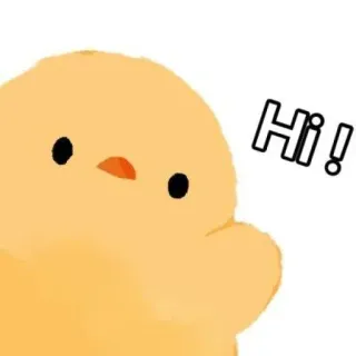 👋 Hi! süß, Huhn, Gruß, freundlich, Hallo, gelb whatsapp sticker
