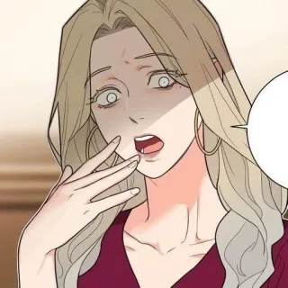 😱 zszokowana, kobieta, kreskówka, kobieca, wyraz, strach, zaskoczenie telegram sticker