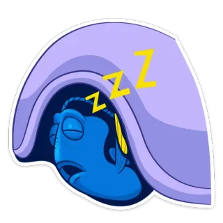 😴 Dory Finding Nemo ZZZ dory, sleeping, cartoon, fish, nemo, zzz telegram sticker