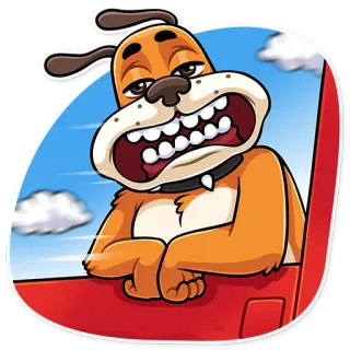 🚕 犬, 漫画, 動物, 運転, 面白い, かわいい, ペット telegram sticker