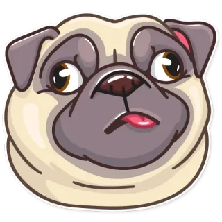 🙃 cachorro, pug, animal, adesivo, desenho animado, animal de estimação telegram sticker