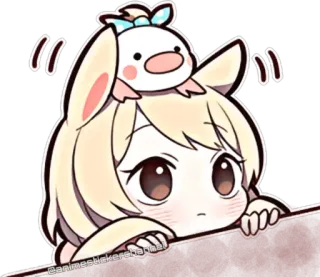 👀 Anime-Mädchen, Kawaii, Niedlich, Chibi, Digitale Kunst telegram sticker