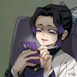 🌈 Shinobu Kocho Demon Slayer anime, character, demon slayer, shinobu kocho, phone, butterfly telegram sticker