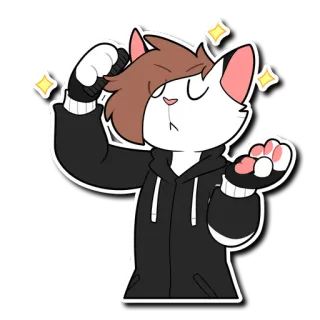 ✨ Katze, Cartoon, Anime, süß, Fell, Glitzer whatsapp sticker