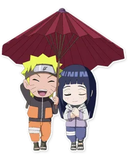 😅 Naruto naruto, hinata, anime, manga, chibi, umbrella telegram sticker
