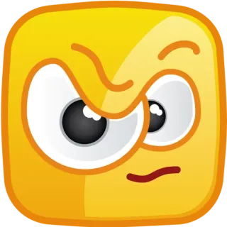 😠 emoji, angry, cartoon, face, yellow telegram sticker