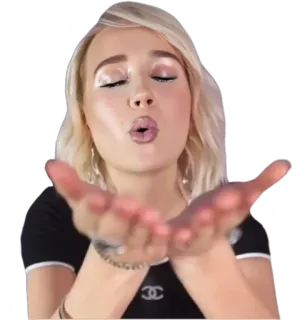 💋 Frau, Kuss, Kussmund, blond, Make-up telegram sticker