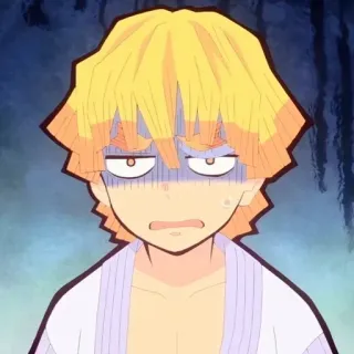 🦁 Zenitsu Agatsuma Demon Slayer 动漫, 鬼灭之刃, 善逸, 我妻善逸, 角色, 贴纸, 漫画, 害怕 telegram sticker