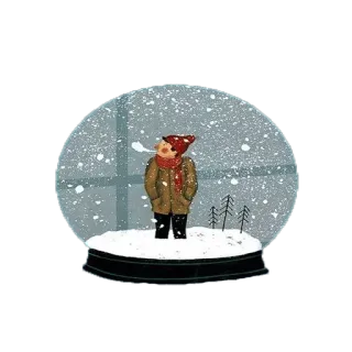 🤤 雪, 冬天, 水晶球, 树, 冷 telegram sticker