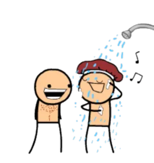 💦 ฝักบัว, การ์ตูน, น้ำ, ยิ้ม, ตัวละคร telegram sticker