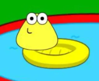 🌟 Pou Pou, Spel, Mobiel spel, Virtueel huisdier, Schattig, Cartoon whatsapp sticker