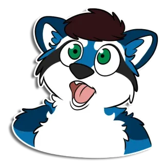 😮 Мультик, Фурри, Милый, Животное, Удивлен, Взволнован telegram sticker