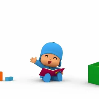 ☀️ Pocoyo Мультфильм, Дети, Чтение, Счастливый, Образовательный telegram sticker
