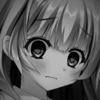 😥 Dziewczyna anime, Manga, Smutny, Słodki, Emocjonalny whatsapp sticker