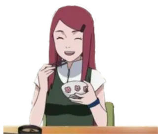 🥡 Kushina Uzumaki Naruto Аниме, Кушина, Узумаки, Наруто, Еда telegram sticker