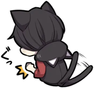 😭 ぐっ kucing, anime, imut, stiker, kawaii telegram sticker