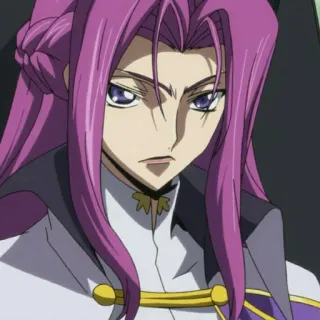 📎 Jeremiah Gottwald Code Geass Anime, Personagem, Cabelo roxo, Sério, Personagem de anime telegram sticker