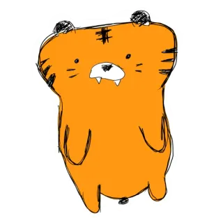😵‍💫 harimau, binatang, kartun, ilustrasi, imut, sketsa, coretan telegram sticker