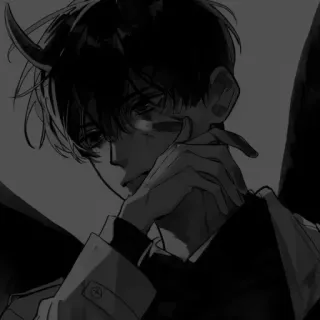 🖤 anime, devil, dark, emo, gothic, demon, horns, wings whatsapp sticker