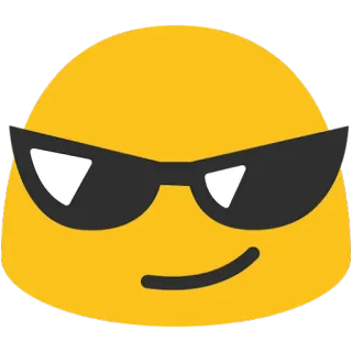 😎 Emoji, Okulary przeciwsłoneczne, Cool, Żółty, Uśmiech, Twarz telegram sticker