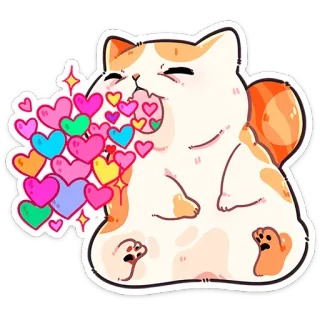 🤮 kat, hartjes, schattig, kawaii, liefde, sticker, dier whatsapp sticker