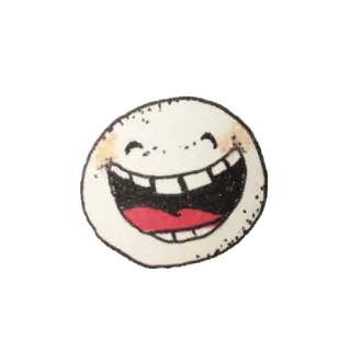 😂 Эмодзи, Улыбка, Лицо, Счастливый, Мультфильм, Белый telegram sticker
