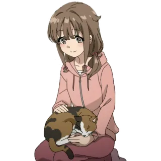 🙂 动漫, 女孩, 猫, 可爱, 卡哇伊, 卡通 telegram sticker