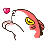 😘 ikan, cinta, hati, imut, kartun, binatang, ciuman, kasih sayang telegram sticker