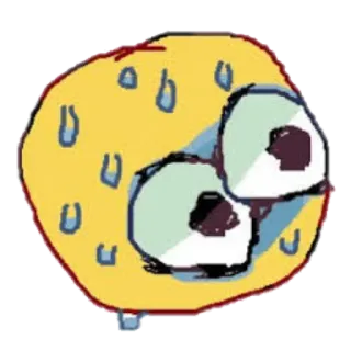 😰 desenho animado, ilustração, adesivo, olhos, personagem telegram sticker