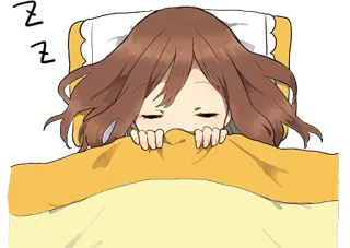 😴 durmiendo, chica anime, manta, almohada, lindo/a, anime, somnoliento/a whatsapp sticker