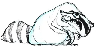 🙄 badger, animal, mammal, drawing, sketch, wildlife telegram sticker