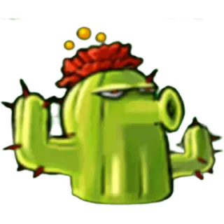 🌵 cactus, plants vs zombies, cartoon, character whatsapp sticker