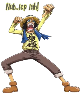 👎 Usopp One Piece Nub...lep lah! อนิเมะ, วันพีซ, อุซป, ตัวละคร, การ์ตูน, สติกเกอร์ telegram sticker