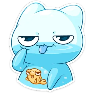 ⭐ cat, fish, cartoon, sticker, cute telegram sticker