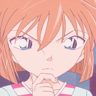 🌷 anime, girl, thinking, character telegram sticker