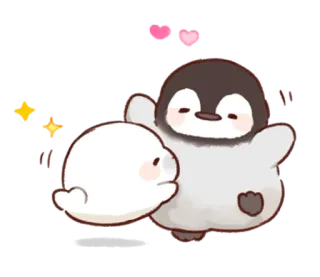 😁 pinguim, foca, fofo, kawaii, animal, adesivo telegram sticker