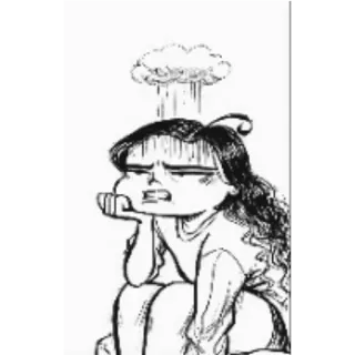 😤 traurig, unglücklich, Wolke, Regen, Cartoon, frustriert, verärgert telegram sticker