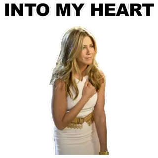👄 INTO MY HEART Jennifer Aniston, attrice, cuore, amore, celebrità telegram sticker