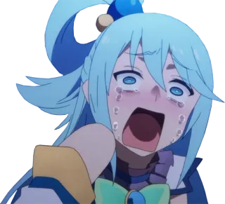 😭 Aqua Konosuba Anime, Menangis, Sedih, Konosuba, Aqua telegram sticker