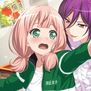 😧 羽丘女子 Anime, Personajes, Uniforme escolar, Chicas, Texto japonés telegram sticker