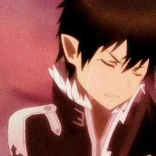 🖤 Rin Okumura Blue Exorcist аниме, плачет, грустный, демон, персонаж telegram sticker
