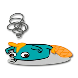 😐 Perry the Platypus Phineas and Ferb Cartone animato, Agente P, Ornitorinco, Deluso, Divertente, Animazione, Personaggio telegram sticker