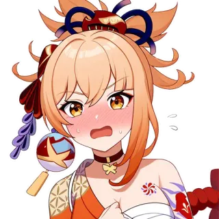 😧 Yoimiya Genshin Impact Аниме, Genshin Impact, Ёимия, Видеоигра, Вайфу, Милый telegram sticker