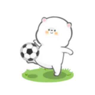 ⚽️ niedźwiedź, piłka nożna, futbol amerykański, słodki, zwierzę, kawaii, sport whatsapp sticker