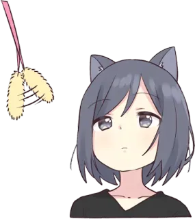 🤔 Anime, Gadis kucing, Neko, Imut, Anak kucing, Kartun telegram sticker