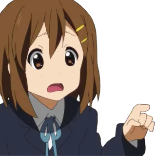 😮 anime, ragazza, cartone animato, preoccupata, carina, K-On whatsapp sticker