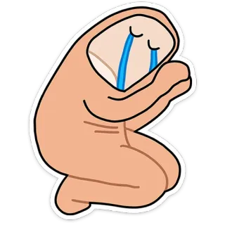 😭 weinen, knien, traurig, tränen, emoji, figur, verärgert telegram sticker