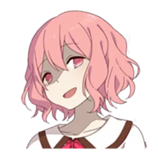 😡 Animé, Fille, cheveux roses, mignon, Dessin animé, Manga, Sourire whatsapp sticker